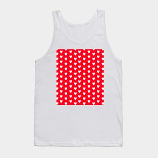 White Hearts Polka Dots on Red Tank Top